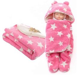 BABYZONE Hooded Wearable Blanket & Baby Blanket Combo Star Print & Ear Applique - Pink-image-56