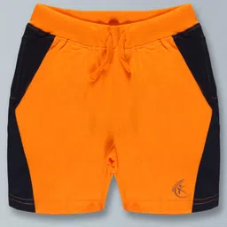 Kiddopanti Side Cut & Sew Placement Printed Shorts- Orange-picture-32