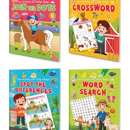 Pack of 4 Fun Activity For Little Ones Word Search Crossword Join The Dots & Spot The Differnces - English-14