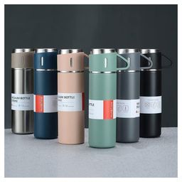 YAMAMA Stainless Steel Thermo Vacuum Insulated Bottle with 3 Cups for Hot And Cold Drinks Portable Water Flask Vacuum Flask Set with Cups  (500 ml - Color May Vary)-image-46