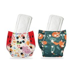 Chinmay Kids One Size Adjustable Baby Cloth Button Diaper - Washable/Reusable Nappies for Infants & Toddlers With White Insert (8 X 8 inch) Pack of 2-image-69