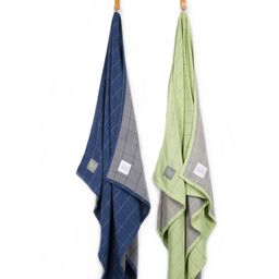Doctor Towels Pack Of 2 Banana Double Cloth Bath Towels - French Blue & Candy Green-7