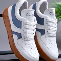 Shoetopia Colour Blocked Lace Up Sneakers - White-picture-8