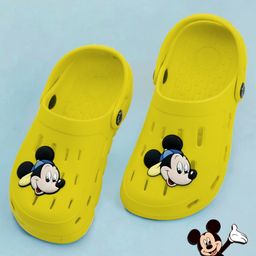 Disney by Yellow Bee Mickey Mouse Featuring Solid Perforated Clogs With Charms - Yellow-picture-15