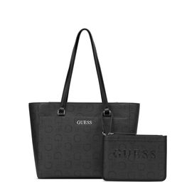GUESS Women Delphine Typography Structured Shoulder Bag with Pouch-image-15