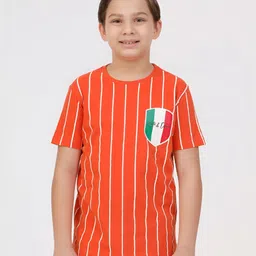 KATE & OSCAR Boys Striped Printed Round Neck Cotton T-shirt-image-98