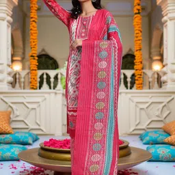 Pannkh Women Ethnic Motifs Printed Kurta with Trousers & Dupatta-picture-12