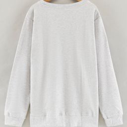 Lazy Bones Full Sleeves Rainbow Printed Sweatshirt - Grey image 2