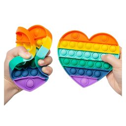 Vworld  Xexagone Unicorn Heart Shape Pop Bubble Stress Relieving Silicone Pop It Fidget Toy Pack of 3 - Multicolor image 3
