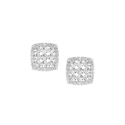 Lab Grown Diamond 1 Carat Round Halo Stud Earrings for Women-image-57