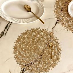 Mason Home Set of 6 Glacial Textured Round Table Placemats-37