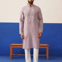 TheEthnic.Co Men Yoke Design Kurta-image-37