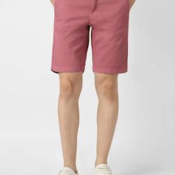 Van Heusen Pink Cotton Regular Fit Textured Shorts-picture-38