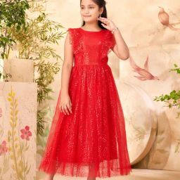 Aarika Girls Red Embellished Gown-image-69
