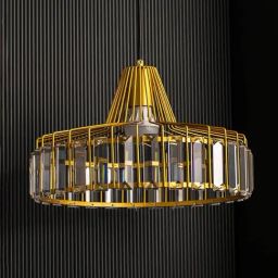 Whispering Homes Golden Crystal Glass Shade Hanging Pendant Lamp-picture-25