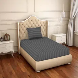 Spaces Skyrise 210 TC Grey Bed Sheet Set-picture-0
