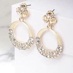 YouBella Crystal Gold-Plated White Stylish Chand Bali Earrings for Women-1