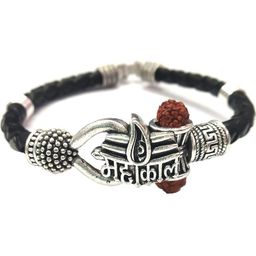 Divine souvenirs Silver Leather Bracelet-picture-29