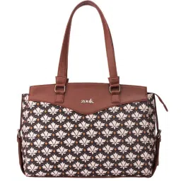Zouk Bidri Kaiser Black & White Jute Printed Tote Handbag image 2