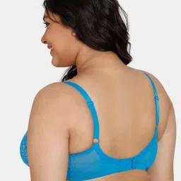 Zivame Blue Printed Full Coverage Non-Padded Full Coverage Bra image 2