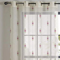 SPACES DRAPE STORY Elegent Digital Print White Polyester 9 ft Long Door Curtains - Set of 2 image 2