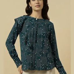 Allen Solly Green Polyester Polka Dot Regular Fit Casualshirts-picture-11