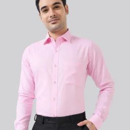 Raymond Pink Cotton Slim Fit Self Pattern Shirt-30