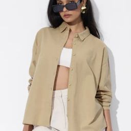 The Souled Store Almondine Cotton Loose Fit Shirt-image-92