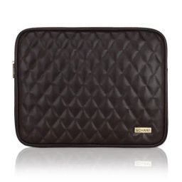 SCHARF Brown Faux Leather Quilted Laptop Sleeve - 15.5 inches-18
