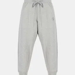 Kiddopanti Unisex Grey Melange Solid Track Bottoms Joggers-image-52