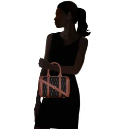 ZOUK Black Printed Medium Handbag image 2
