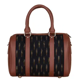 ZOUK Black Printed Medium Handbag image 3