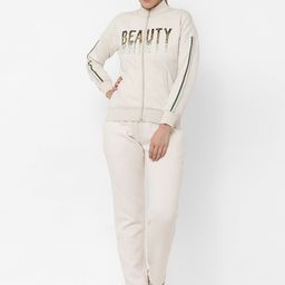 Sweet Dreams Women White Sequin Embellished Tracksuits-picture-4