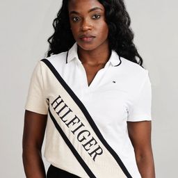 Tommy Hilfiger Women Colourblocked Polo Collar T-shirt-image-97