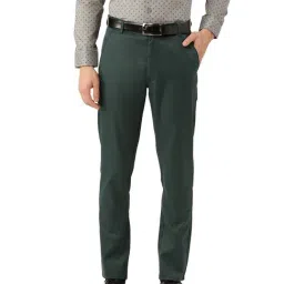 Sojanya Bottle Green Regular Slim Fit Trousers-image-28