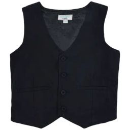 Pantaloons Junior Navy Cotton Self Pattern Waist Coat-image-76