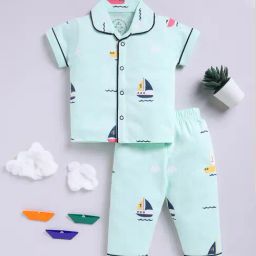 Clt.s Unisex Mint Green Graphic Print Shirt With Pyjamas-image-13