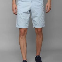 Allen Solly Light Blue Cotton Slim Fit Printed Shorts-picture-43