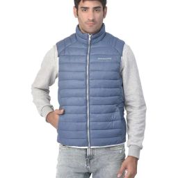 Woodland Blue High Neck Nylon Jacket-image-7