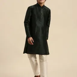 Sanwara Kids Green Regular Fit Kurta Set-image-1