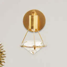 Kapoor E Illuminations 'Swaine' Transparent & Golden Crystal Led Wall Light - Set of 1-image-41