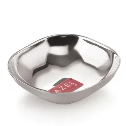 HAZEL Silver Stainless Steel Square Shaped Bowl for Snacks (260ml)-28