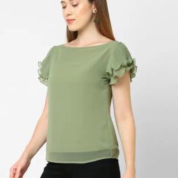 MISH Green Boat Neck Top-image-95