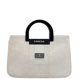 Esbeda Off white Solid Medium Handbag-30