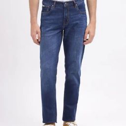 Lindbergh Dark Blue Cotton Tapered Fit Jeans-image-85