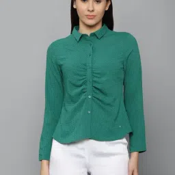 Allen Solly Green Textured Shirt-image-9