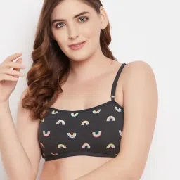 Clovia Grey Cotton Printed Full Coverage Beginner's Bra-image-41