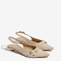 LUNA BLU by Westside Ivory Slingback Mules-36