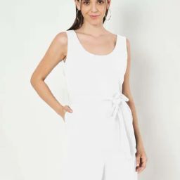 Brinns White Cotton Regular Fit Jumpsuit-image-44