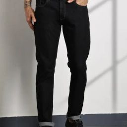 Thomas Scott Black Cotton Slim Fit Jeans-image-68